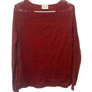 Wrap London Maroon Crochet Lined‎ Top US 12
